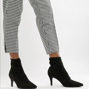 Black sock heels
